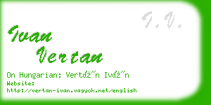 ivan vertan business card